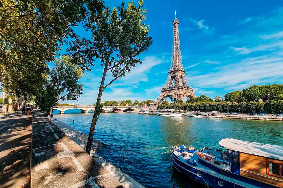 França com Torre Eiffel em Paris e Riviera Francesa